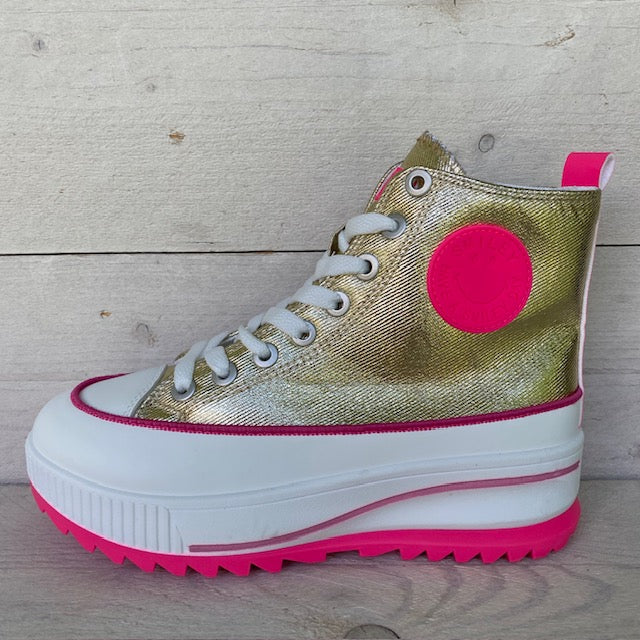 Hoge sneakers goud