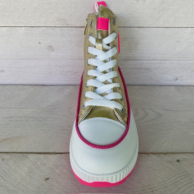 Hoge sneakers goud