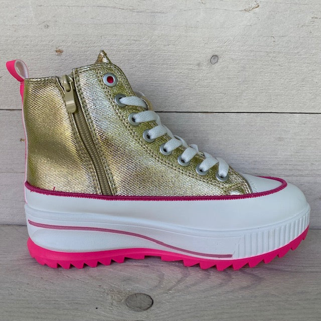 Hoge sneakers goud