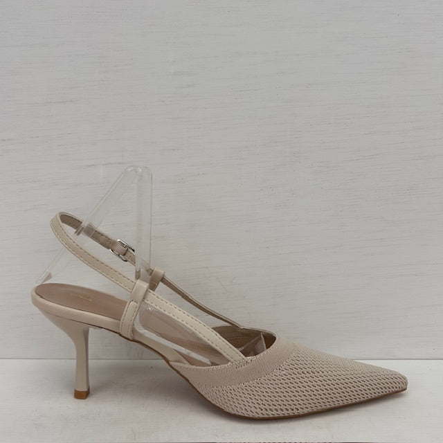 Leuke slingbacks met gespje beige