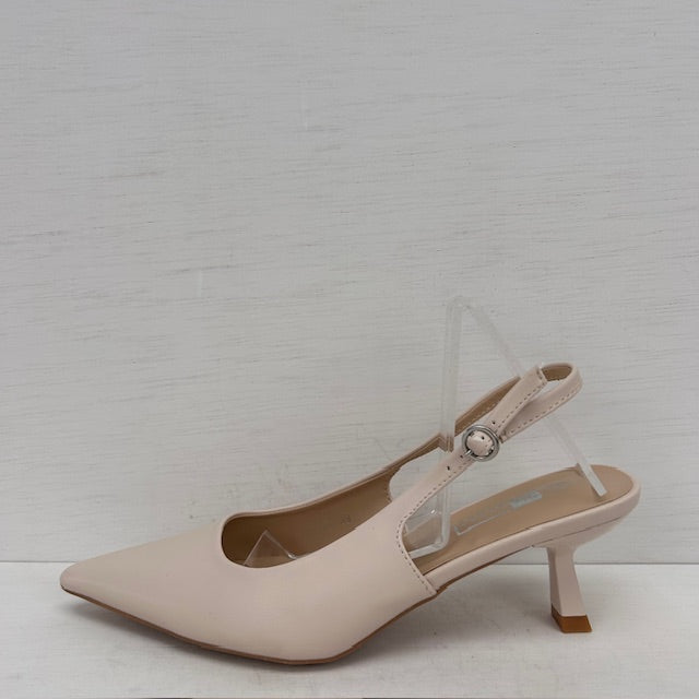 Trendy slingbacks met hakje beige