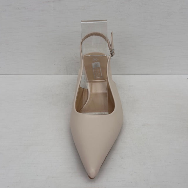 Trendy slingbacks met hakje beige