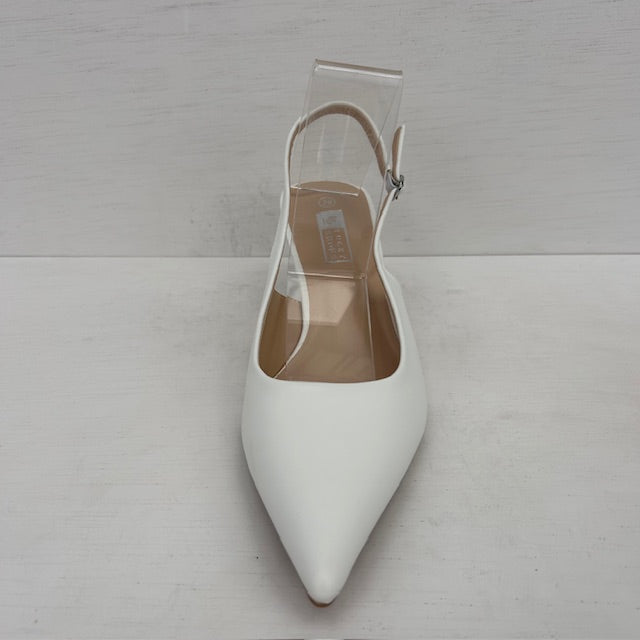 Trendy slingbacks met hakje wit