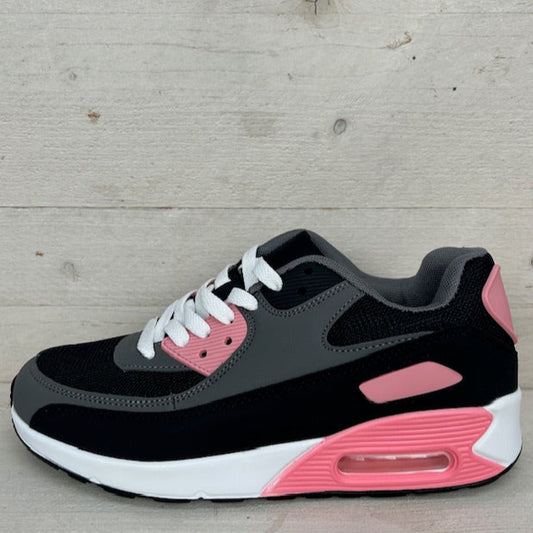 Gave air sneakers zwart grijs roze