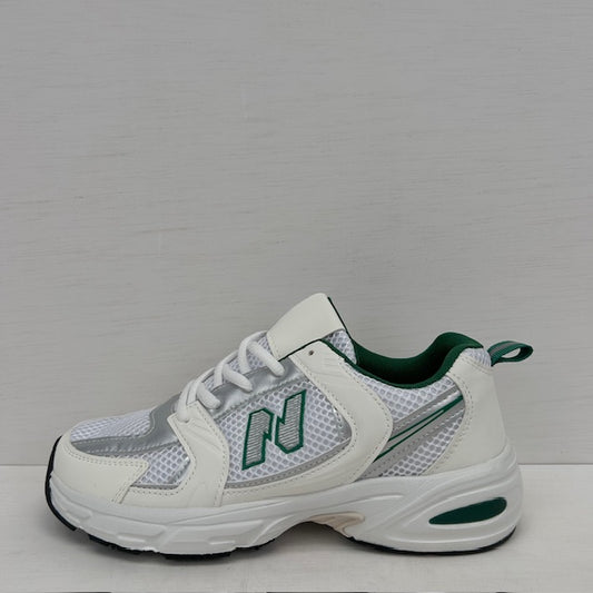 Sportieve sneakers met trendy design wit groen (Verkrijgbaar van maat 36 t/m maat 45)