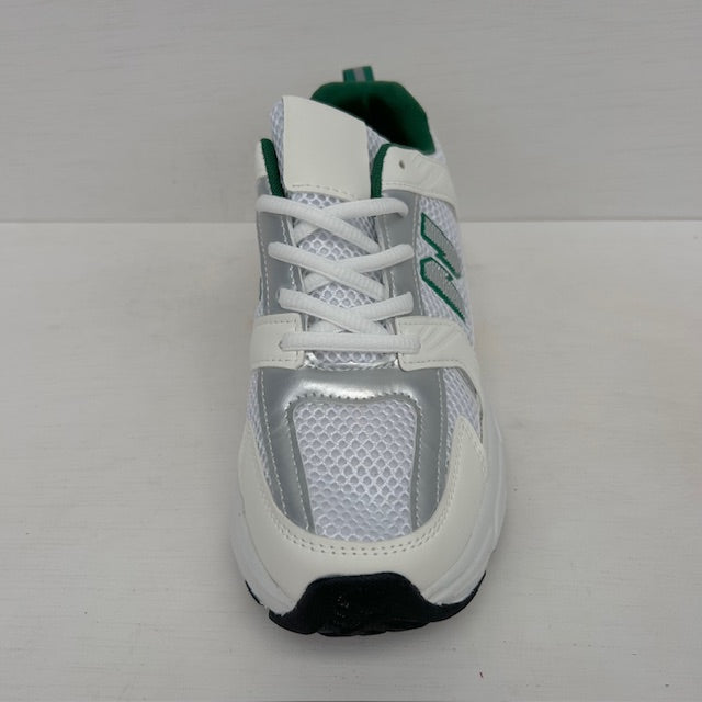 Sportieve sneakers met trendy design wit groen (Verkrijgbaar van maat 36 t/m maat 45)