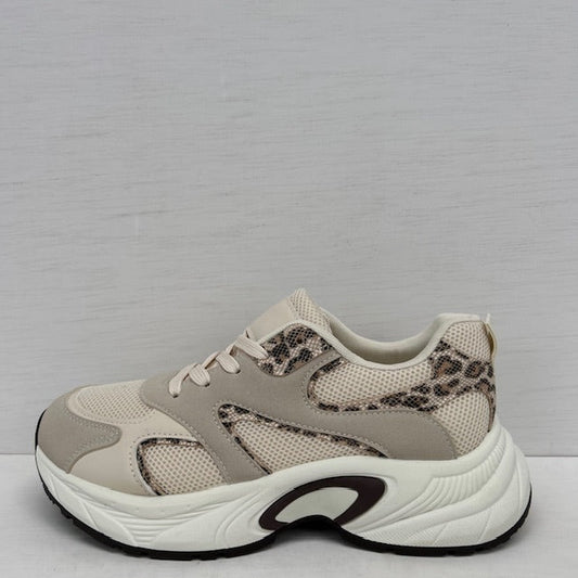 Leuke sneakers met casual look beige