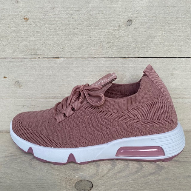 Instapsneakers met sierveters pink