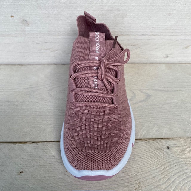 Instapsneakers met sierveters pink