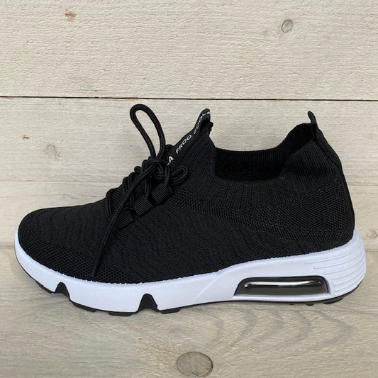 Instapsneakers met sierveters zwart