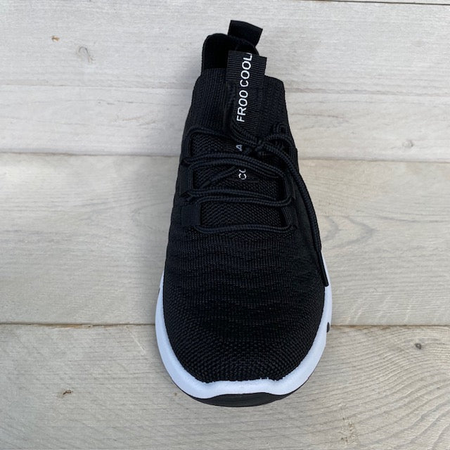 Instapsneakers met sierveters zwart