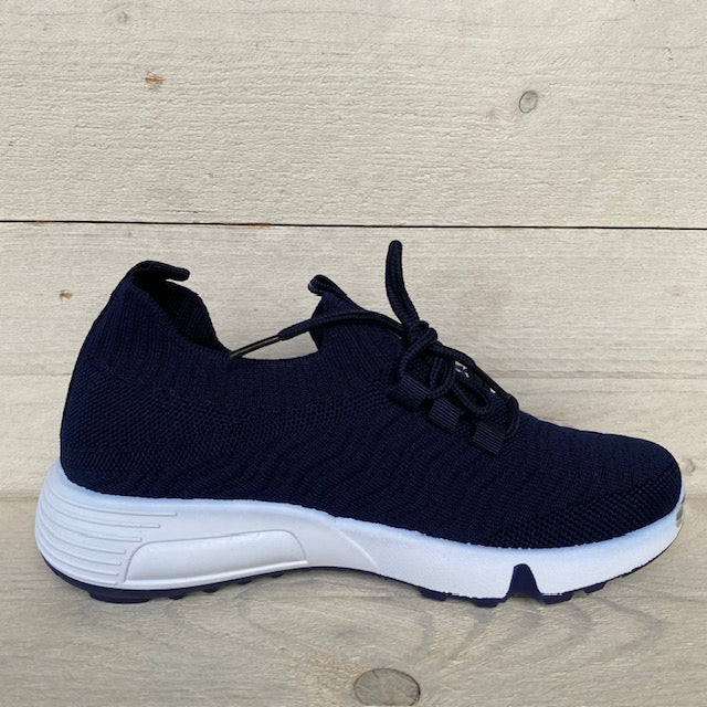 Instapsneakers met sierveters navy