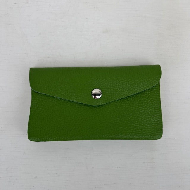 Real leather portemonnee groen