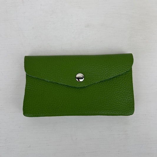 Real leather portemonnee groen