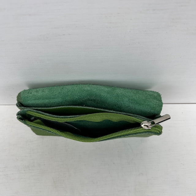 Real leather portemonnee groen