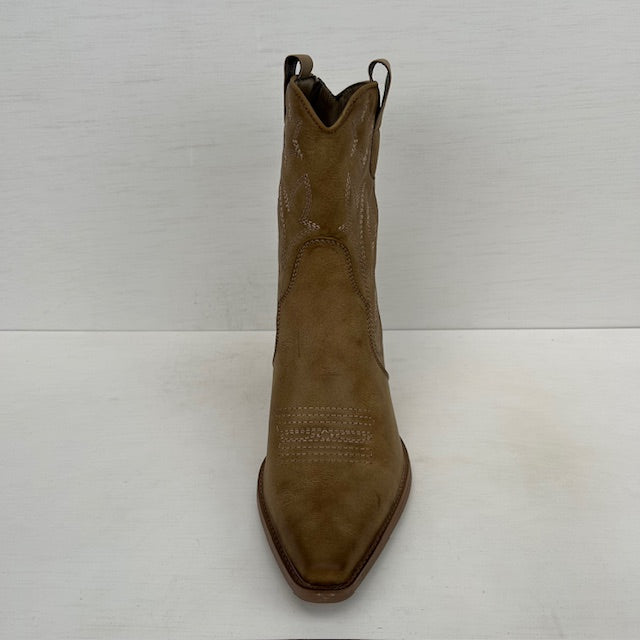 Leatherlook cowboylaarsje khaki