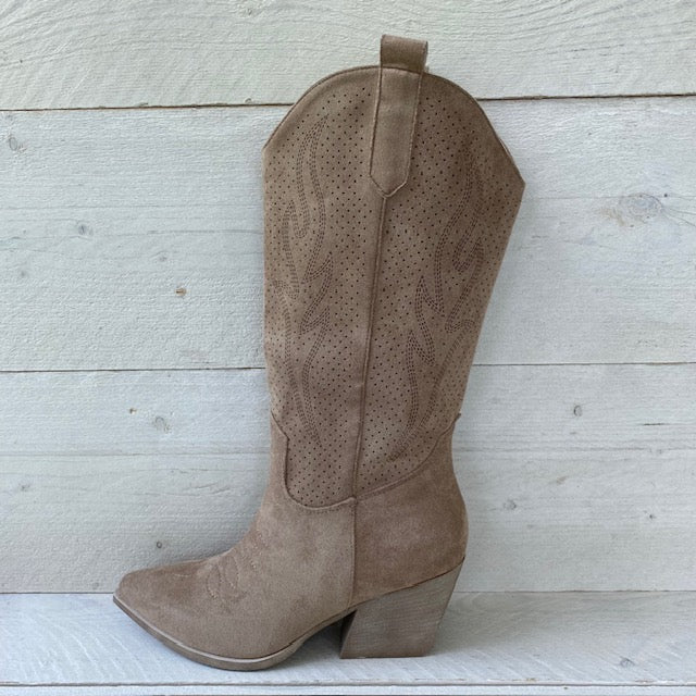 Stoere suèdine cowboylaarzen khaki