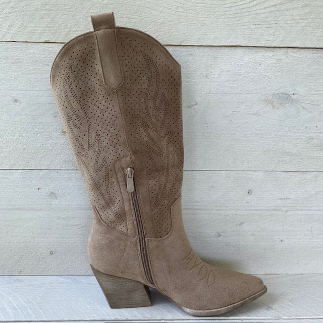 Stoere suèdine cowboylaarzen khaki