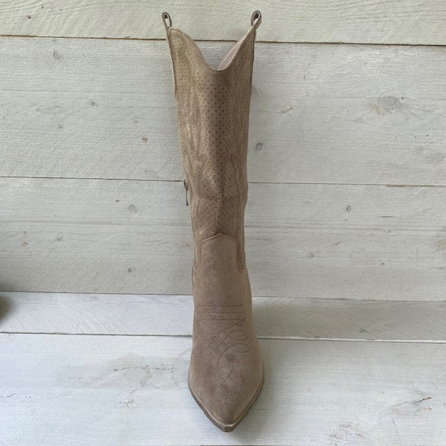 Stoere suèdine cowboylaarzen khaki