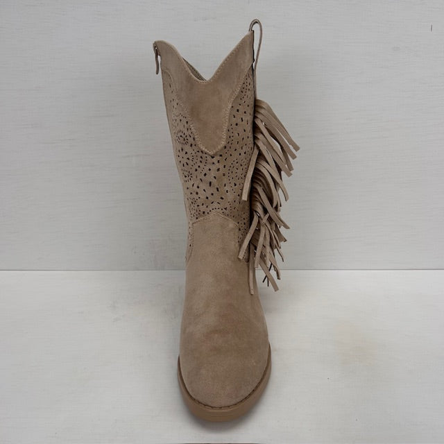 Suèdine cowboylaarzen met trendy afwerking khaki