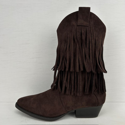 Trendy cowboylaarzen met franjes bruin