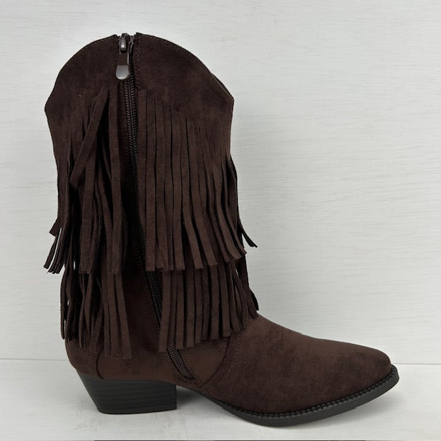 Trendy cowboylaarzen met franjes bruin