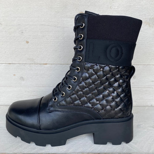 Padded veterboots zwart