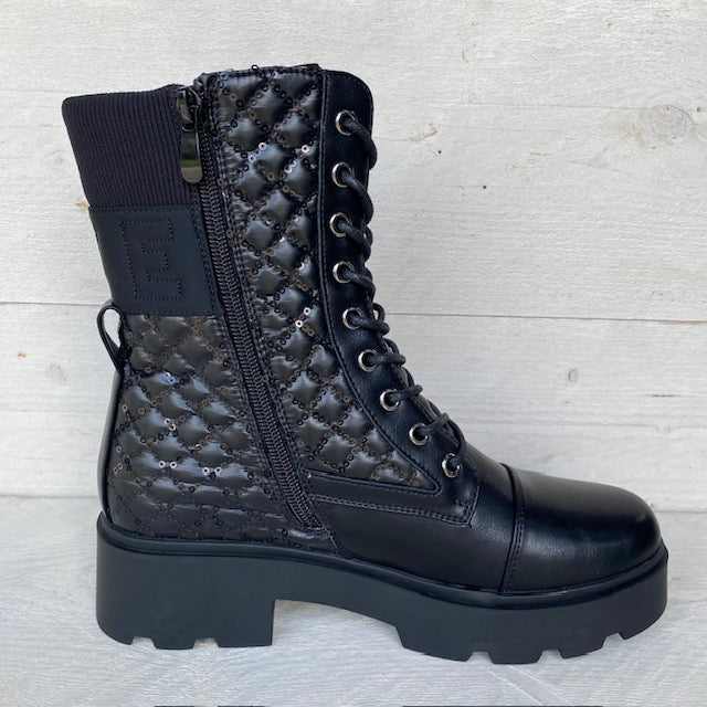 Padded veterboots zwart