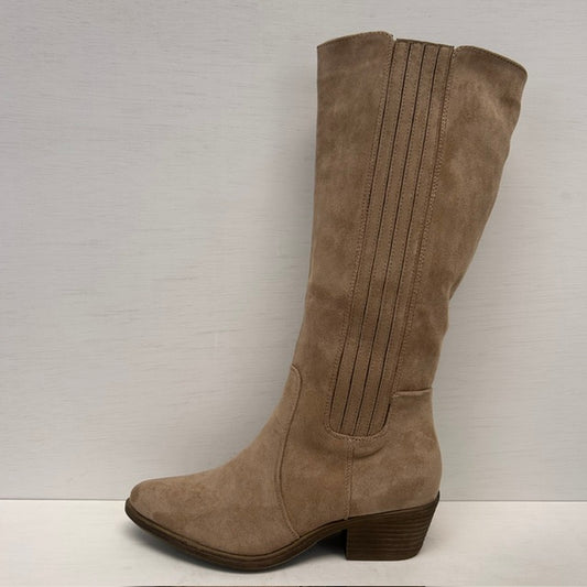 Geweldige suèdine cowboylaarzen met elastiek khaki