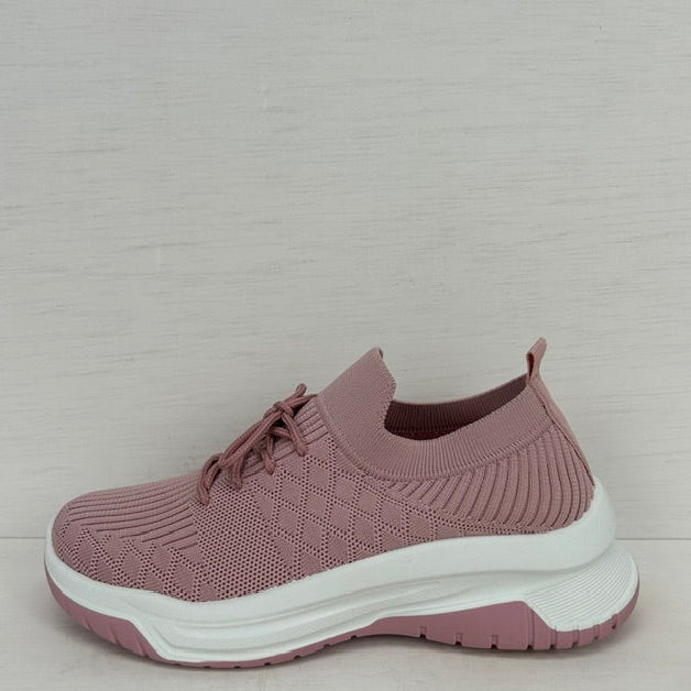 Geweldige instapsneakers met veters roze