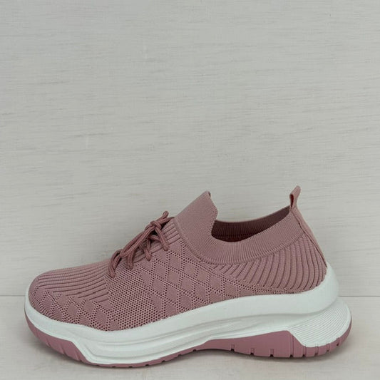 Geweldige instapsneakers met veters roze