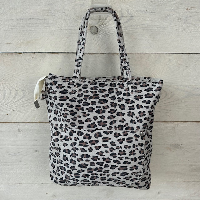 Real leather shopper panter