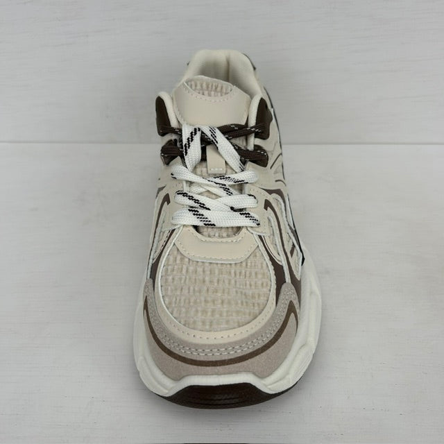 Leuke sneakers met sportief design beige