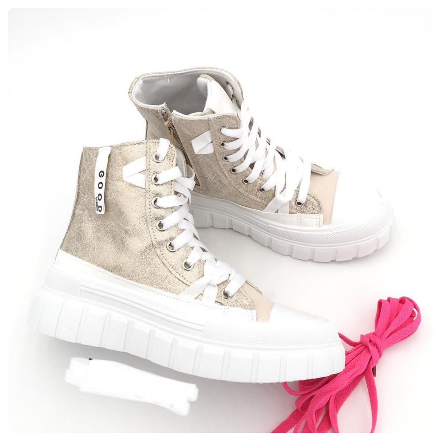 Half hoge sneakers goud