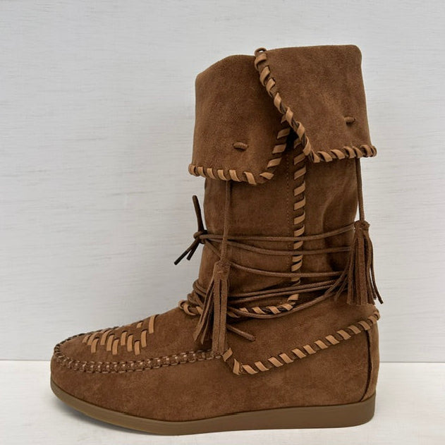 Ibiza style boots camel