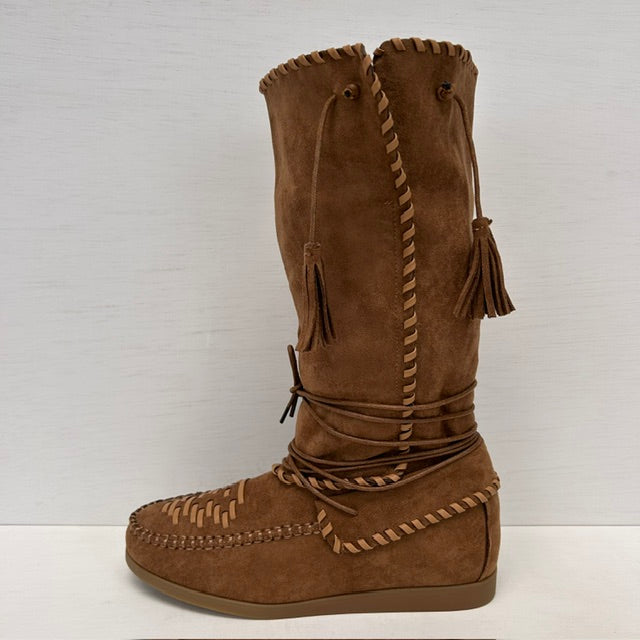 Ibiza style boots camel
