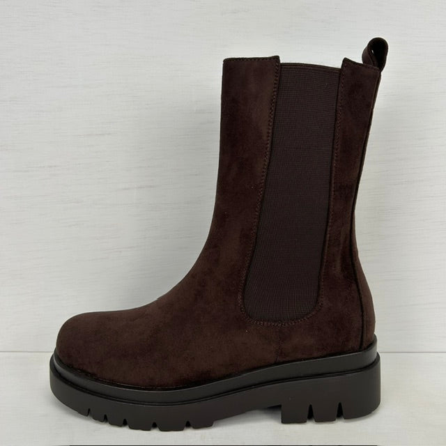 Stoere boots met elastiek bruin