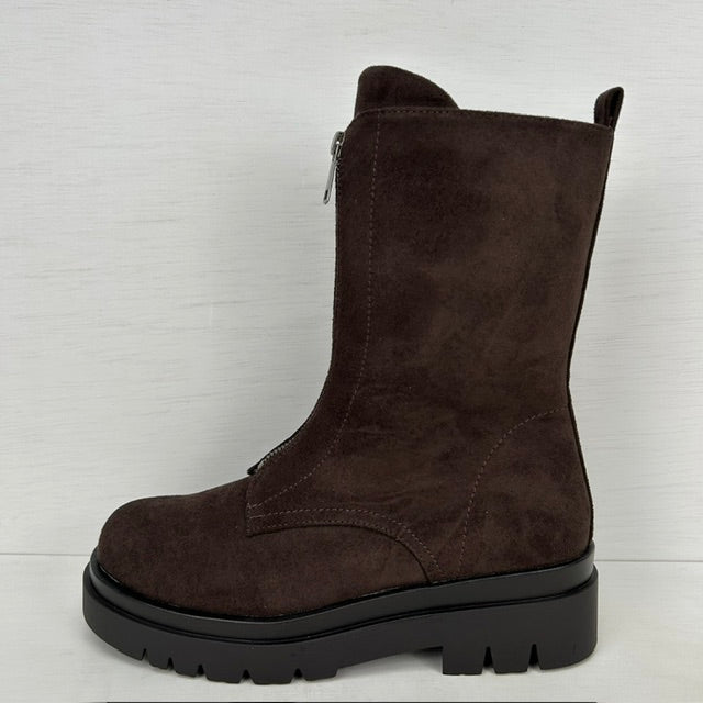 Geweldige boots met rits bruin