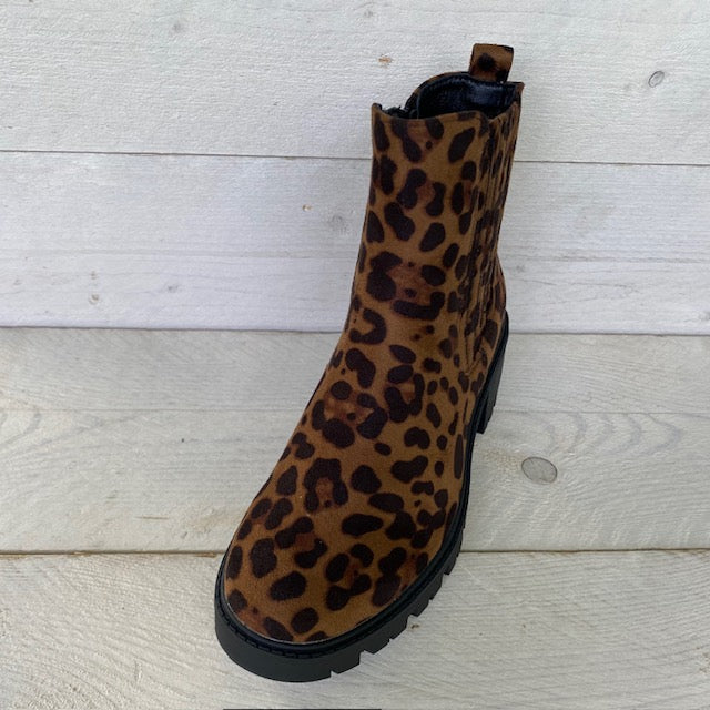 Suèdine chelseaboots leopard.