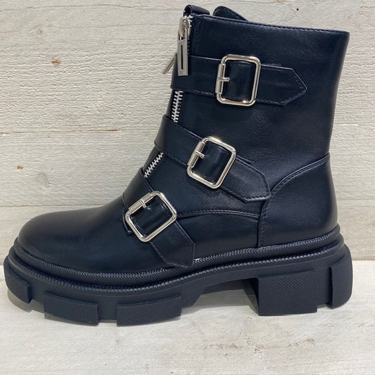 Double zip boots zwart