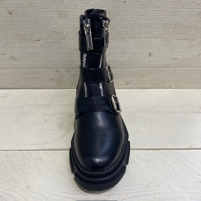 Double zip boots zwart