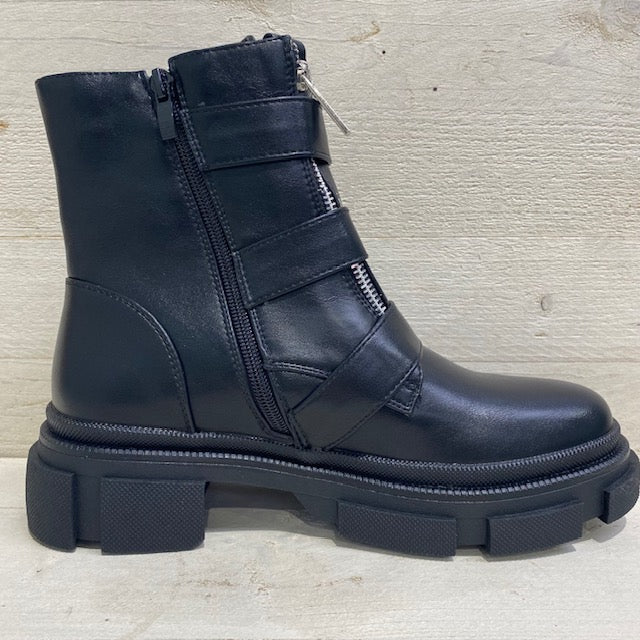 Double zip boots zwart