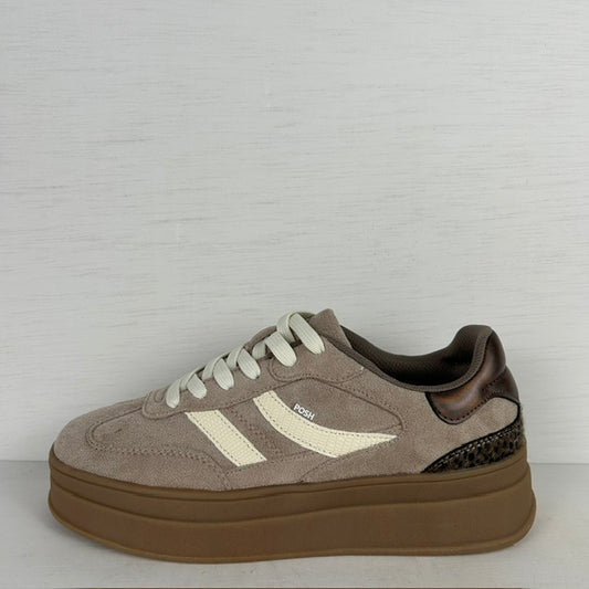 Posh by Poelman retro sneakers taupe