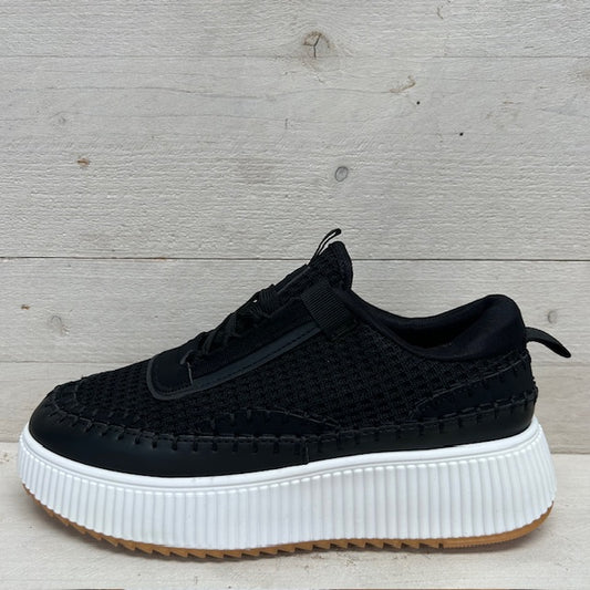 Leuke sneakers met ribbelzool zwart