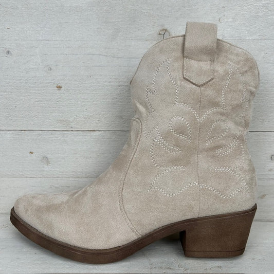 Suèdine cowboylaarsje beige