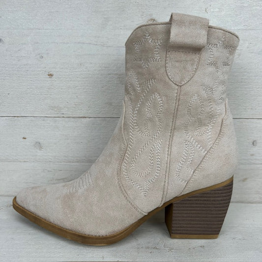Cowboylaarsje beige suède