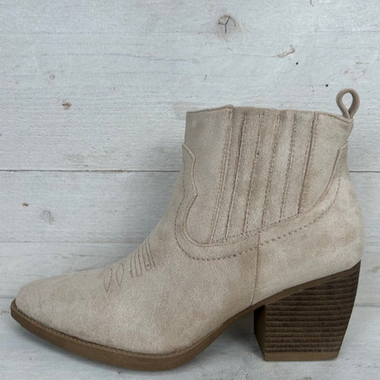 Cowboy enkellaarsje beige suède