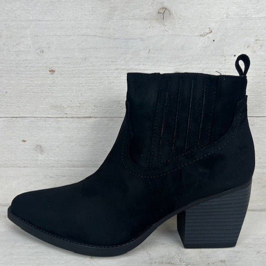 Cowboy enkellaarsje zwart suède