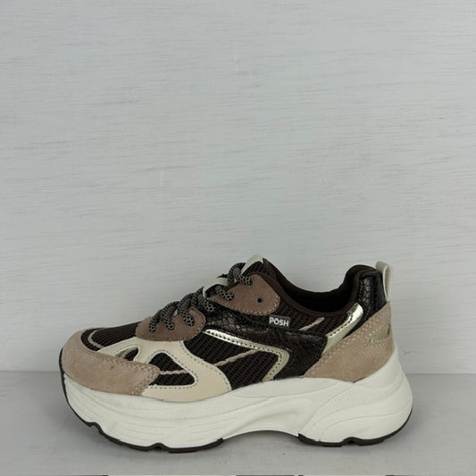 Posh by poelman kids sneakers brown with combination (Verkrijgbaar van maat 30 t/m maat 37)