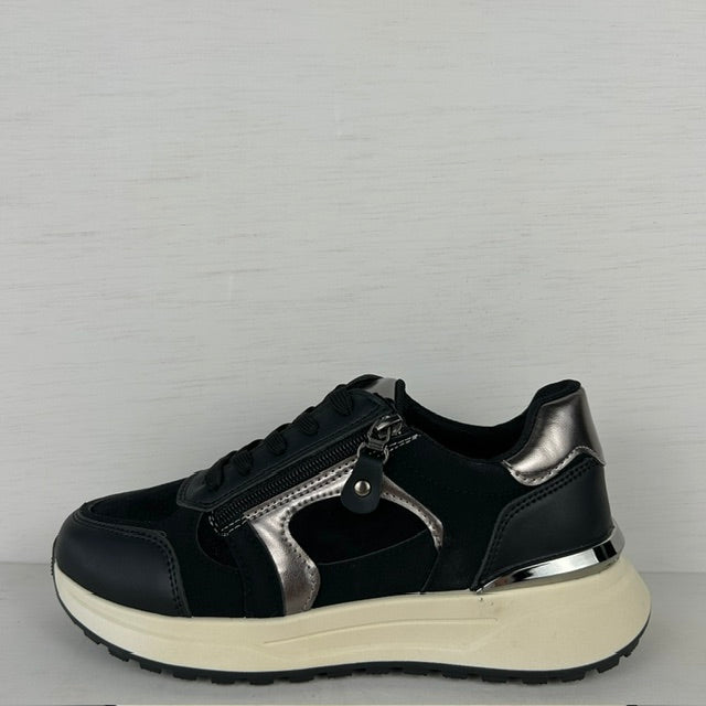Casual sneakers met ritsje zwart